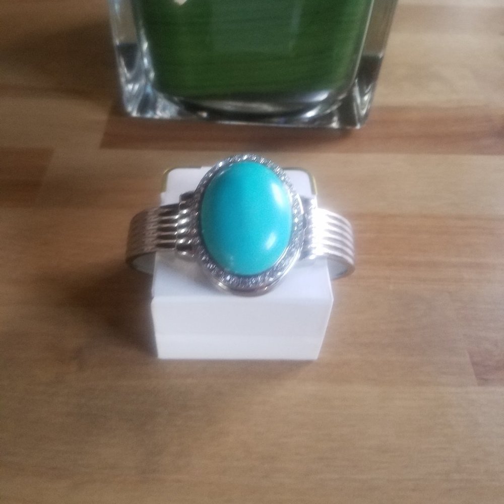 Costume turquoise crystal watch bracelet